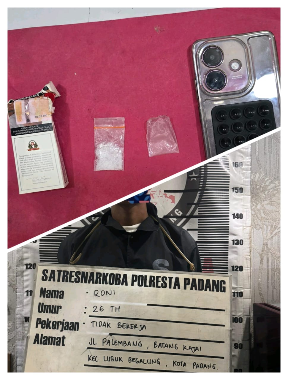 Foto : Penangkapan terduga pelaku penyalahgunaan Narkoba