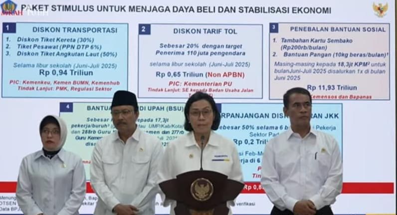 Foto : Pengumuman pembatalan diskon listrik oleh Menkeu Sri Mulyani
