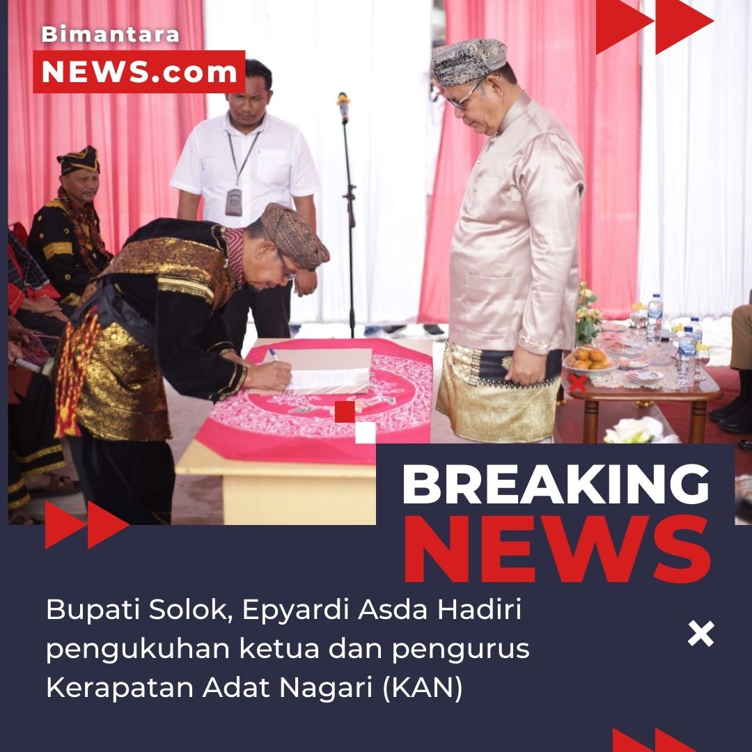 Bupati Solok, Epyardi Asda Hadiri pengukuhan ketua dan pengurus Kerapatan Adat Nagari (KAN)