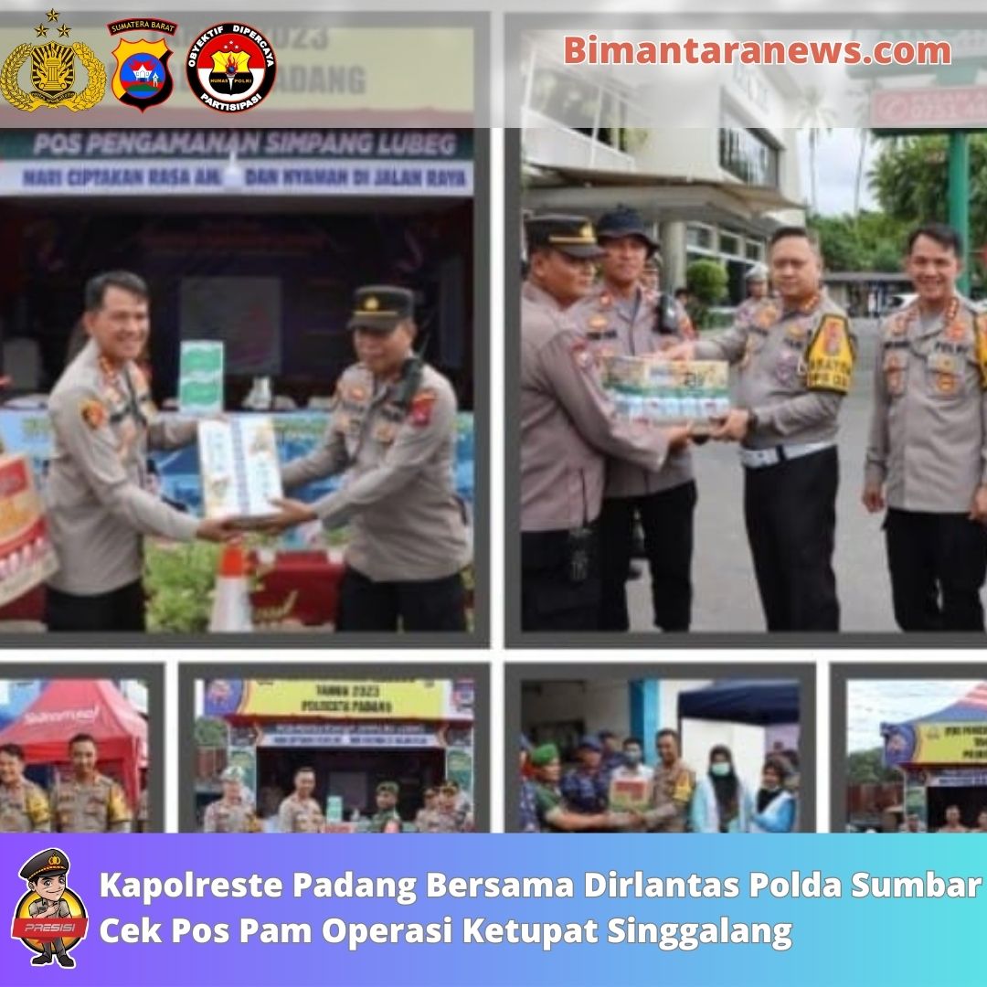 Kapolreste Padang Bersama Dirlantas Polda Sumbar Cek Pos Pam Operasi Ketupat Singgalang