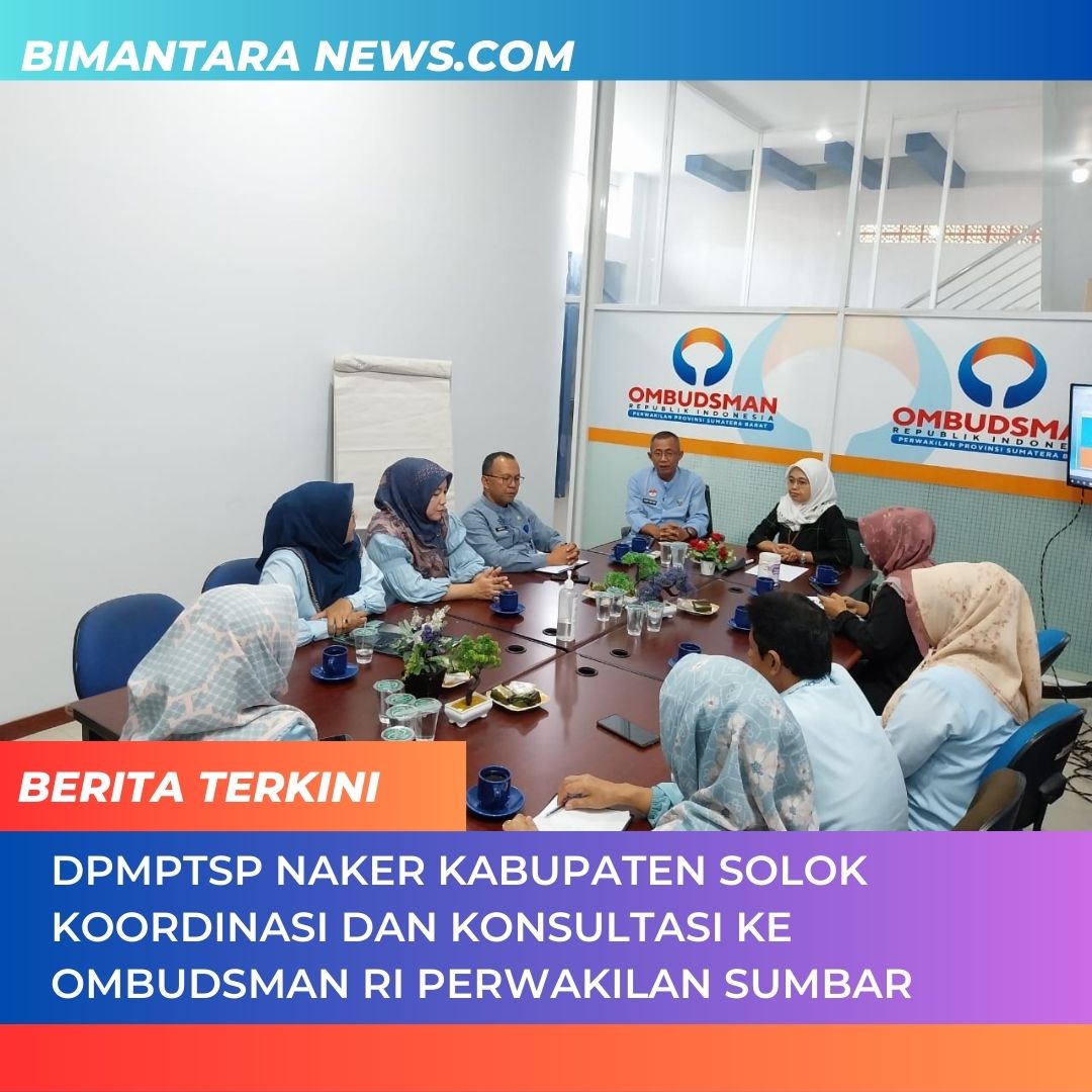 DPMPTSP Naker Kabupaten Solok koordinasi dan Konsultasi ke Ombudsman RI Perwakilan Sumbar