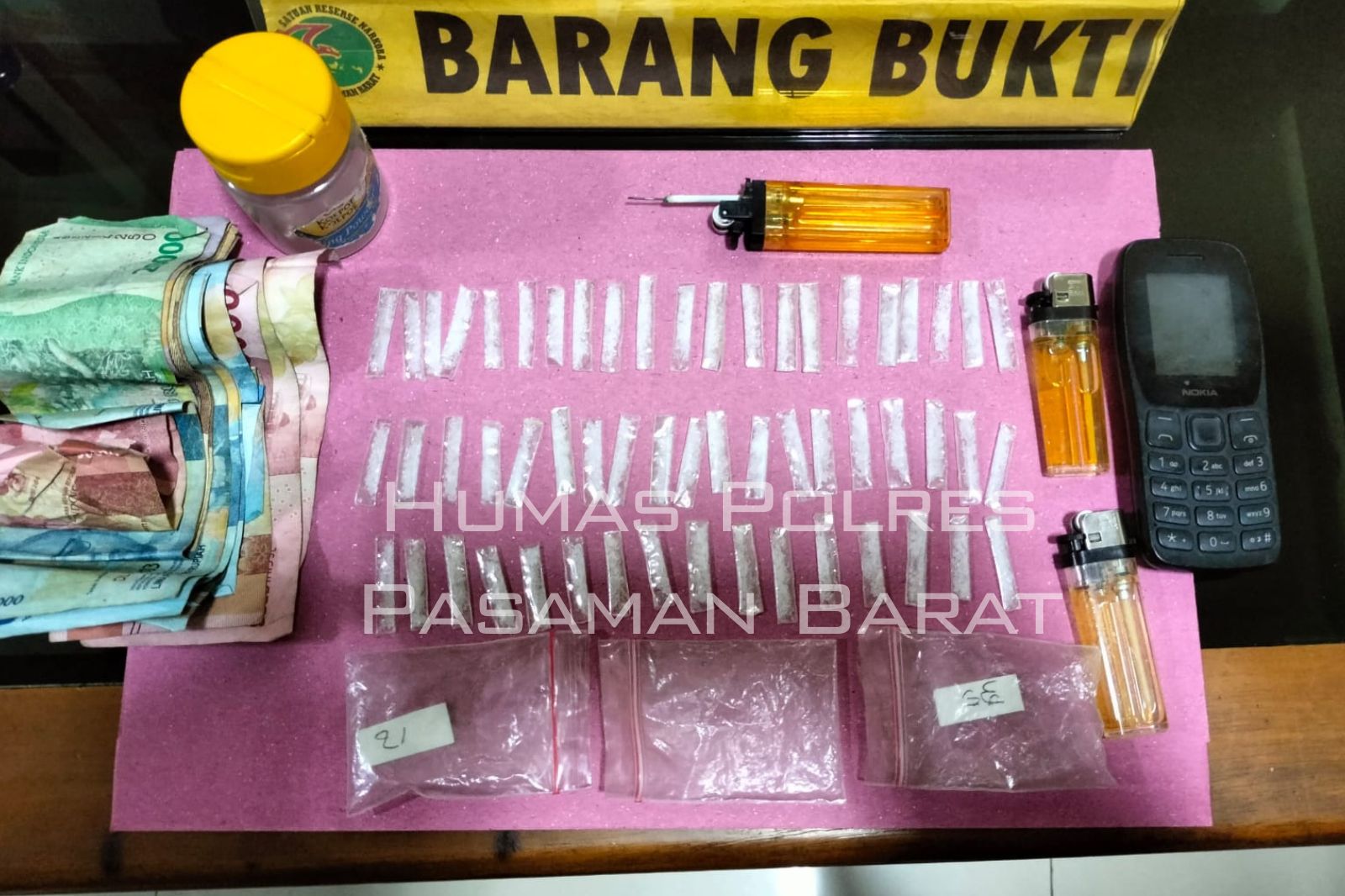 Foto : Puluhan Barang Bukti Sabu