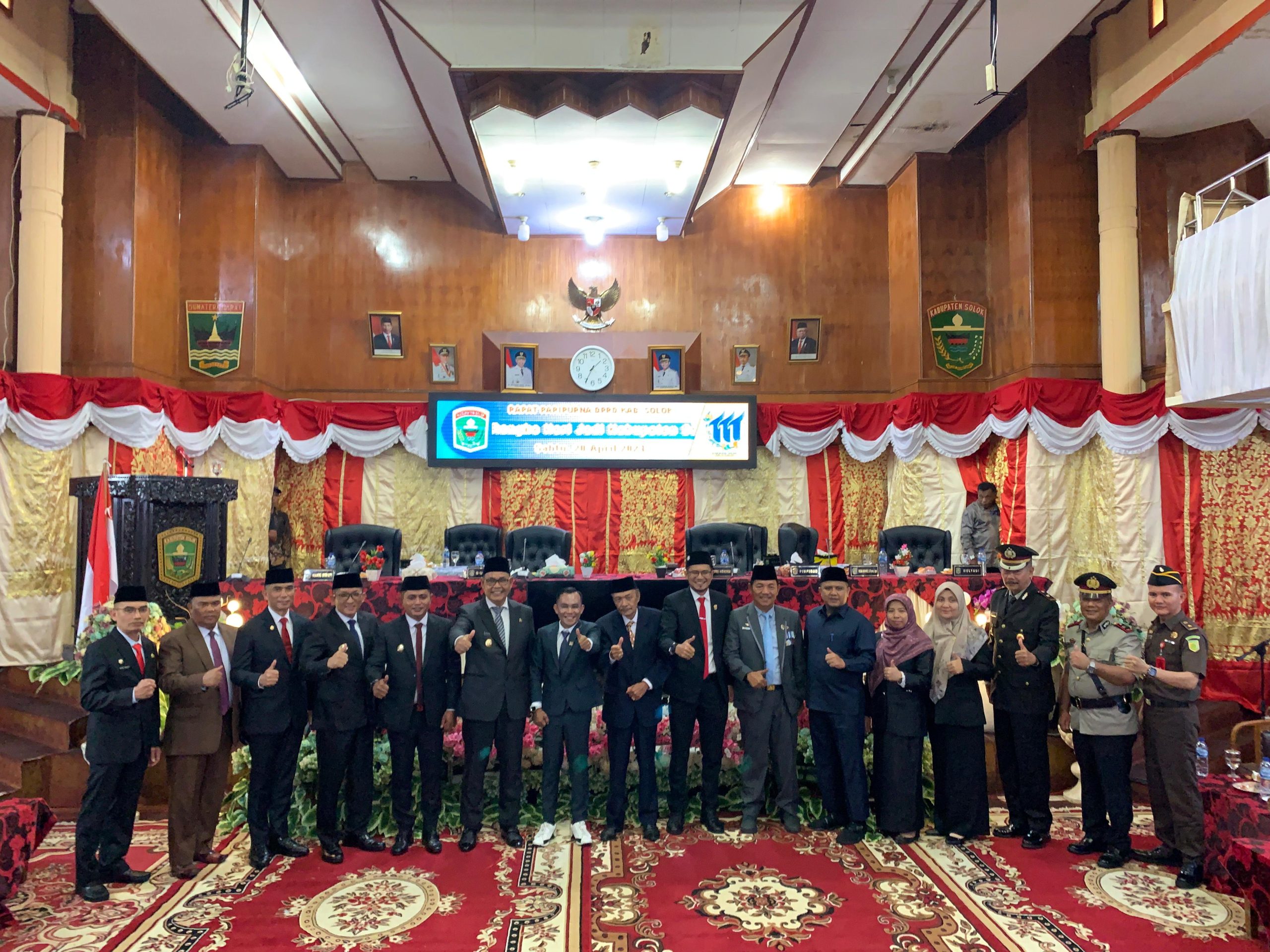 Foto : Forkopimda Kab. Solok Usai melaksanakan sidang paripurna HUT Kab.Solok Ke 111