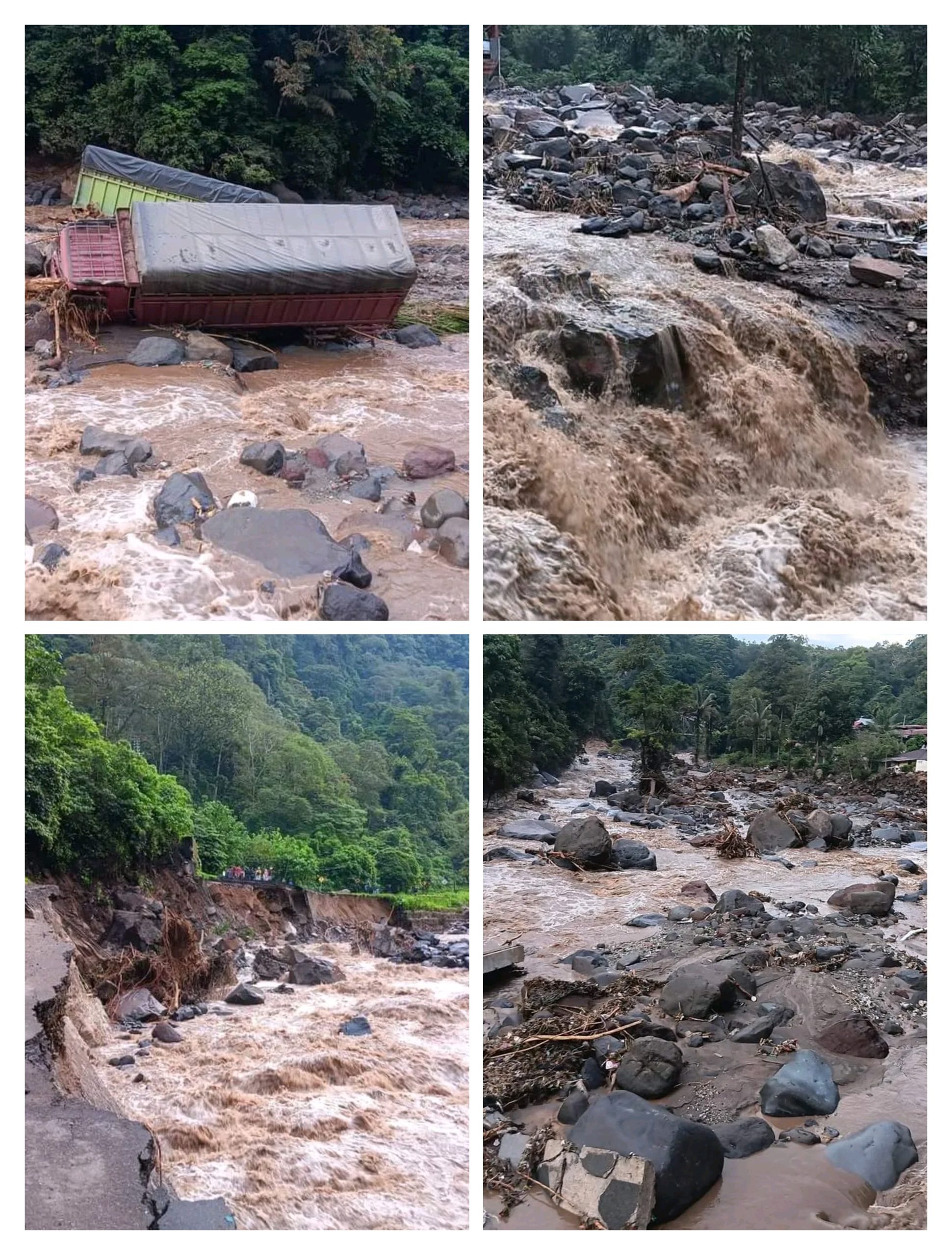 Jalan Padang bukit tinggi putus total