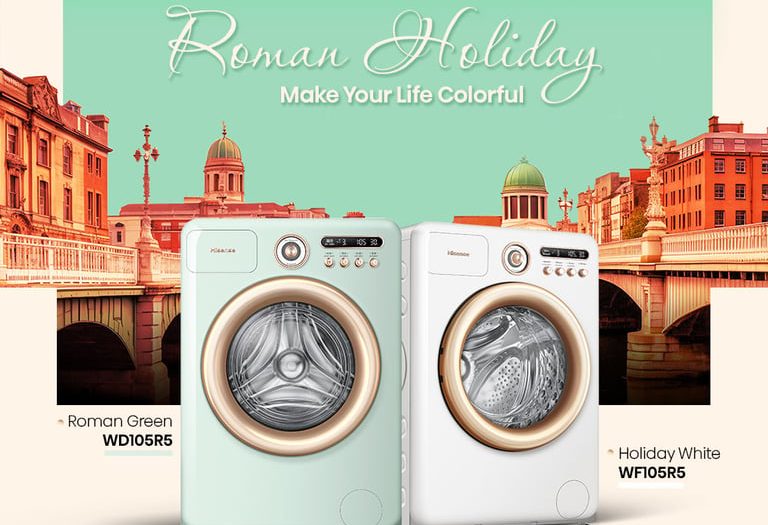 Hisense Menghadirkan Mesin Cuci Front Load Bergaya Retro: Roman Holiday Series