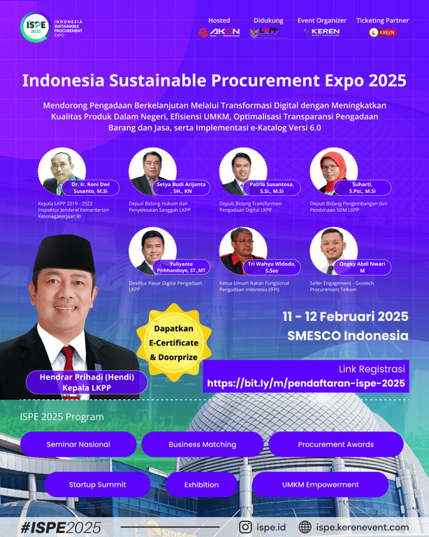 Indonesia Sustainable Procurement Expo (ISPE) 2025: Mendukung Transformasi Pengadaan Berkelanjutan di Indonesia