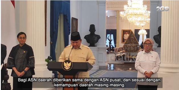 Foto : Presiden RI Prabowo Subianto di dampingi Menkeu